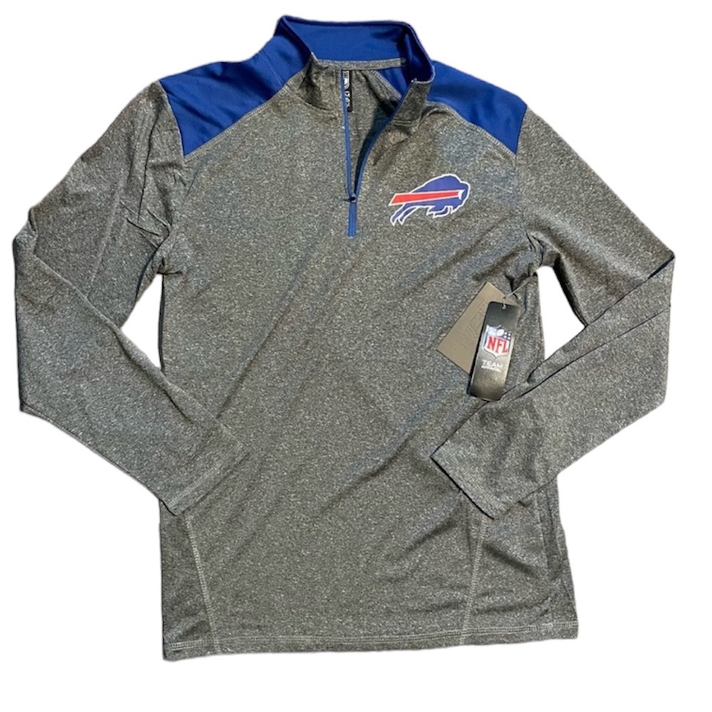 Buffalo Bills 1/4 Zip Long Sleeve Shirt.